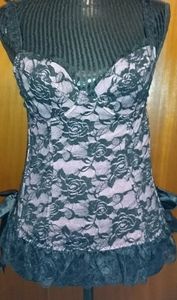Marilyn Monroe Lingerie Black Pink Lace Size Med